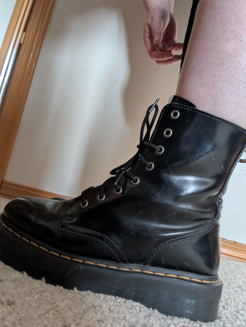 Dr. Martens Black Platform Lace-Up Combat Boots - Picture 9 of 10